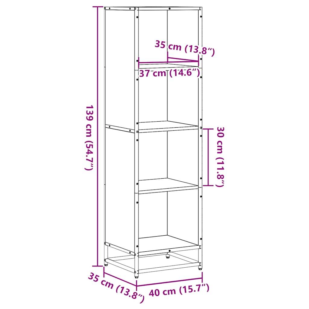 vidaXL Bücherregal Grau Sonoma 40x35x139 cm Holzwerkstoff