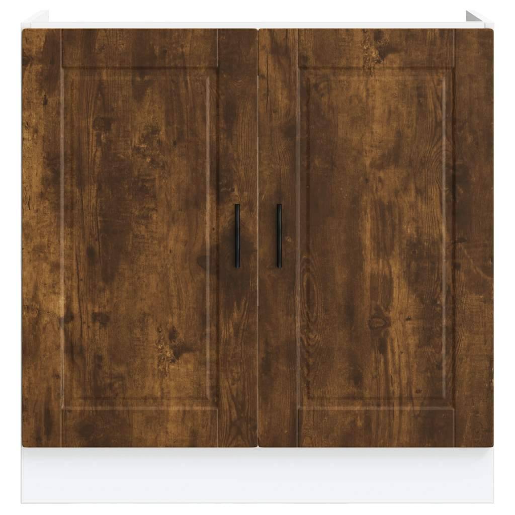 vidaXL Spülenunterschrank Porto Räuchereiche 80x46x81,5 cm