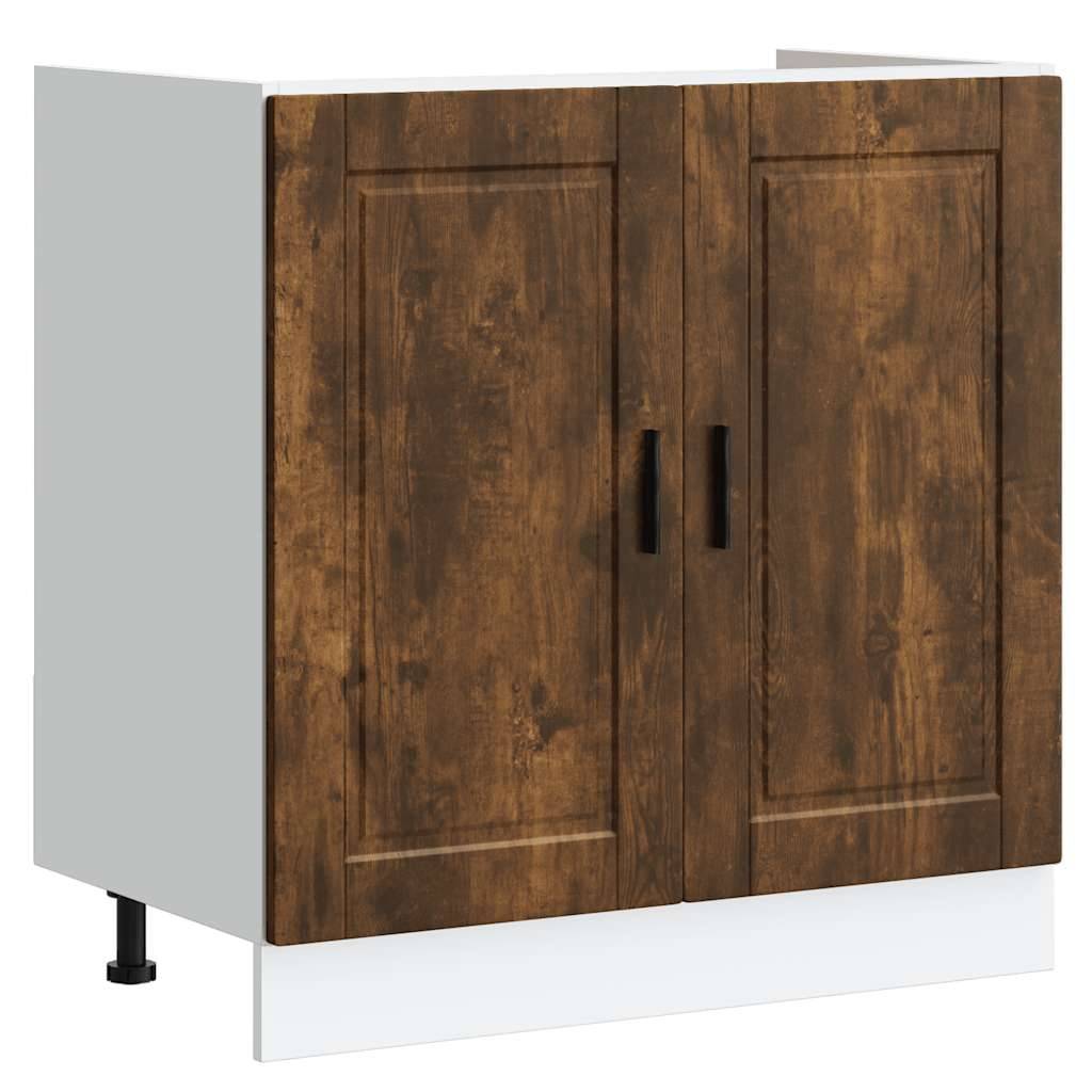 vidaXL Spülenunterschrank Porto Räuchereiche 80x46x81,5 cm