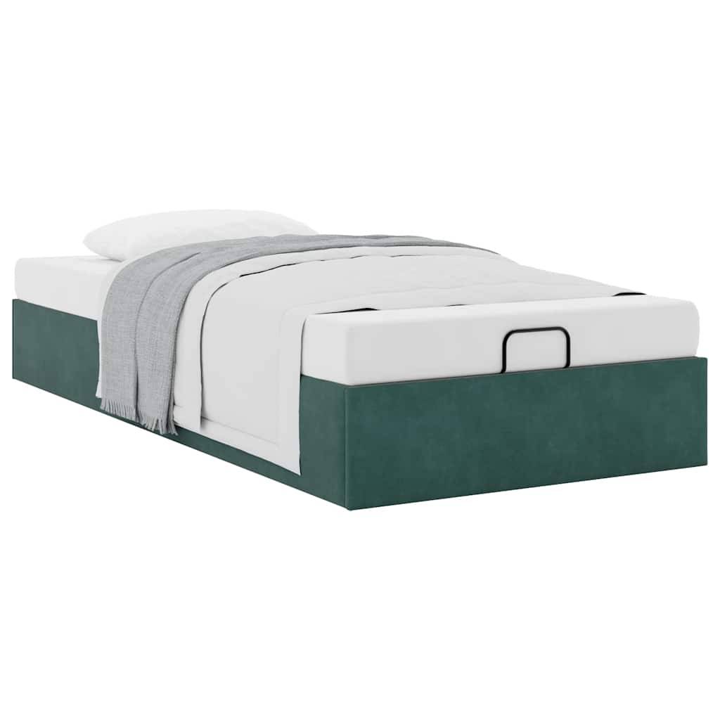 vidaXL Ottoman-Bett ohne Matratze Dunkelgrün 80x200 cm Samt