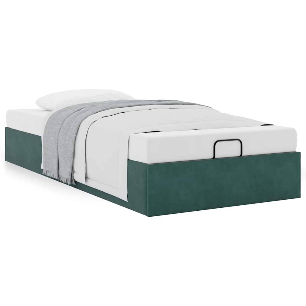 vidaXL Ottoman-Bett ohne Matratze Dunkelgrün 80x200 cm Samt