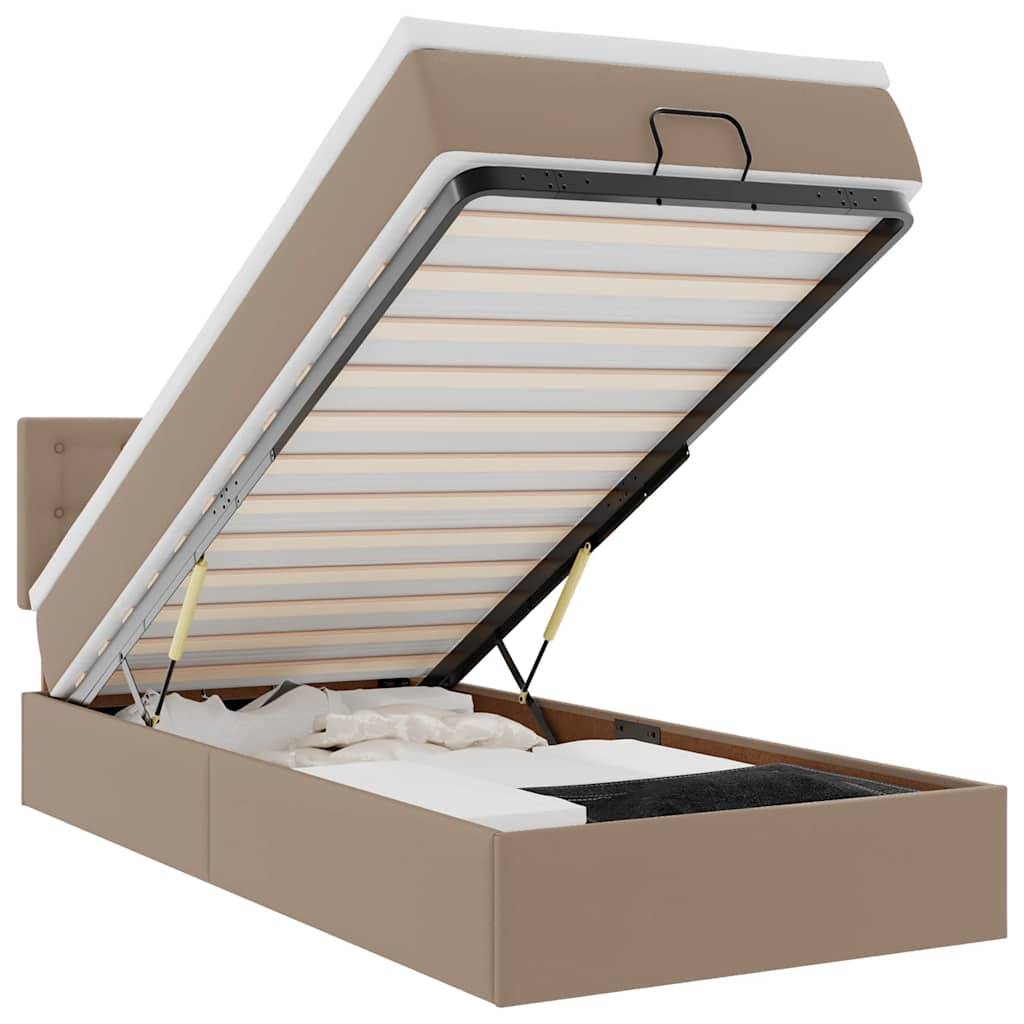 vidaXL Ottoman-Bett mit Matratzen & LEDs 100x200cm Kunstleder