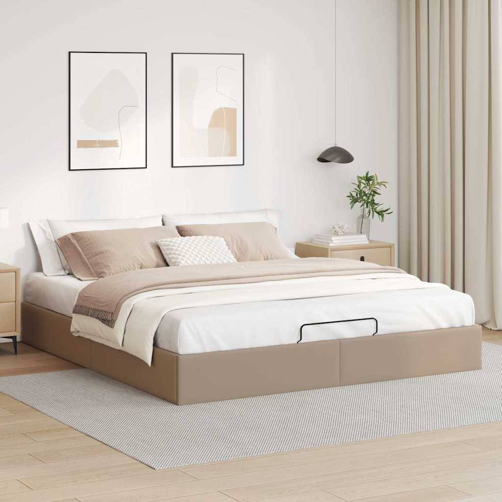 vidaXL Ottoman-Bett ohne Matratze Cappucino 160x200cm Kunstleder