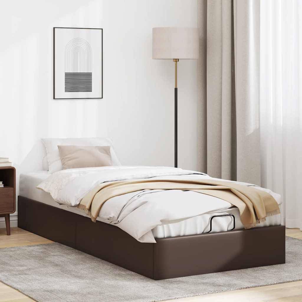 vidaXL Ottoman-Bett ohne Matratze Braun 90x200 cm Kunstleder