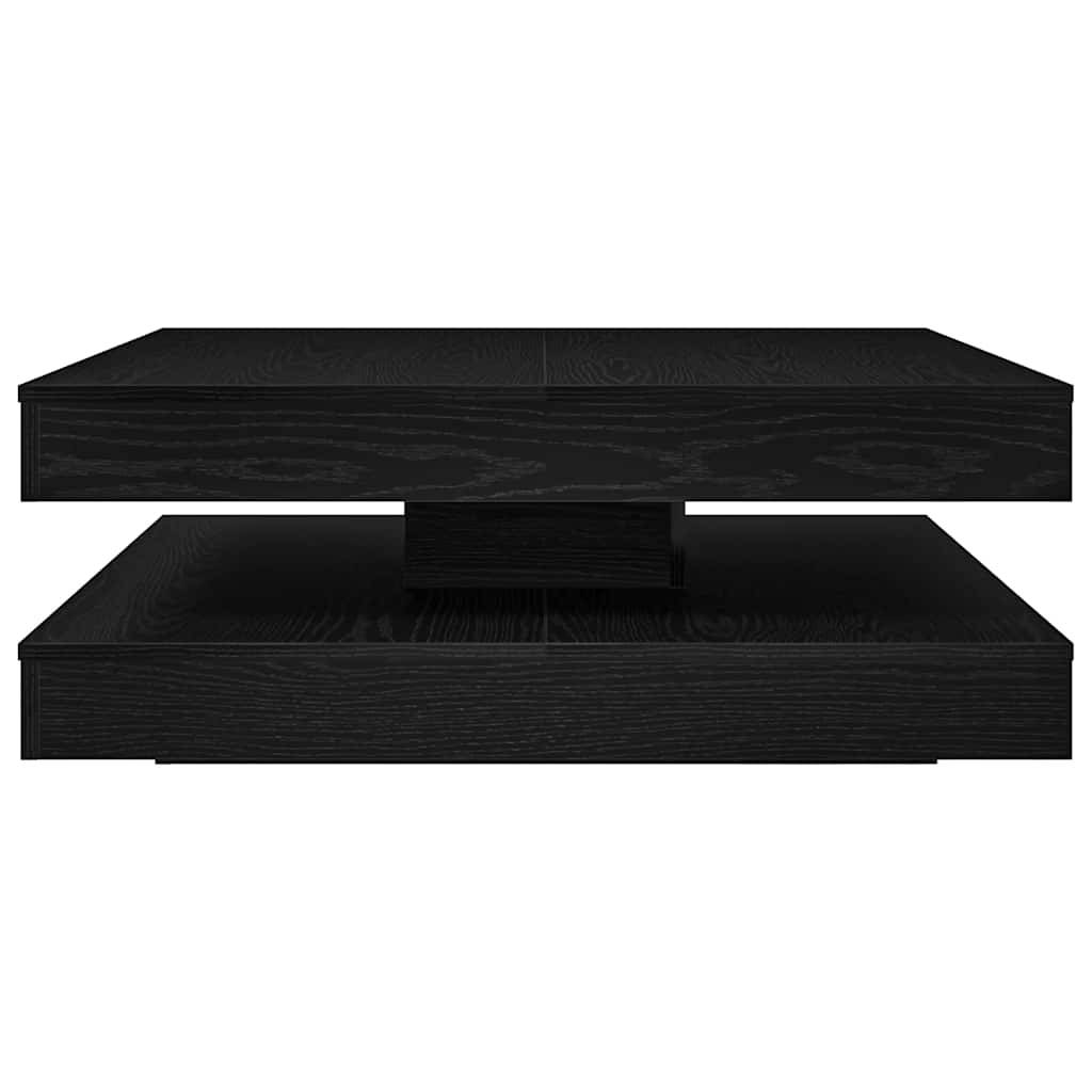 vidaXL Couchtisch 360-Grad Drehbar Schwarz Eichen-Optik 90x90x34,5 cm