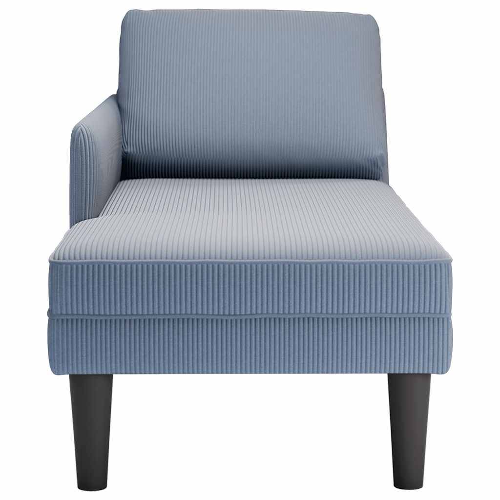 vidaXL Chaiselongue mit Kissen Blau Cordstoff