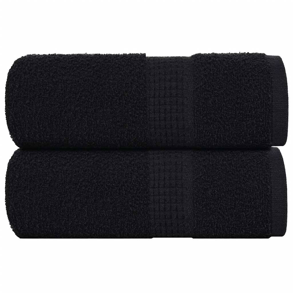vidaXL Gästetücher 2 Stk. Schwarz 30x50 cm 360 g/m² 100% Baumwolle