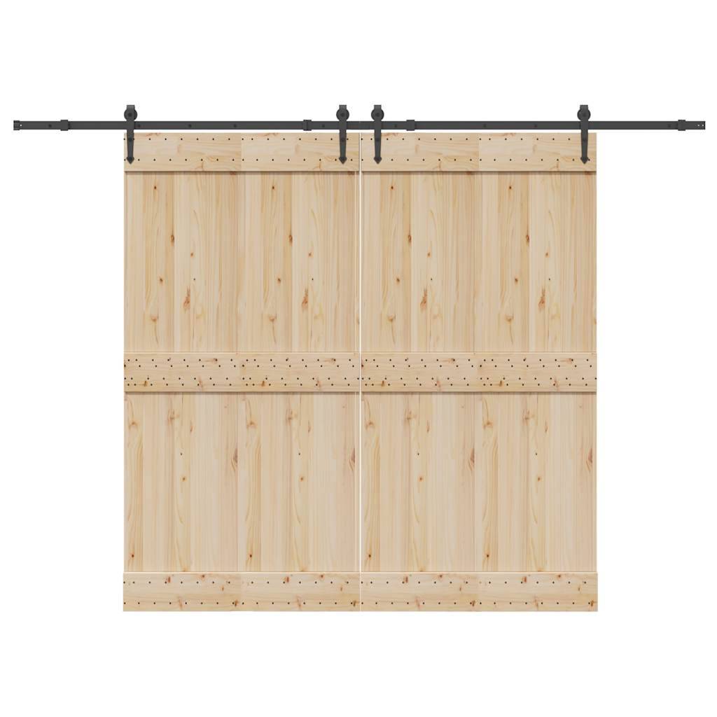 vidaXL Schiebetürbeschlag-Set 305 cm Stahl Schwarz