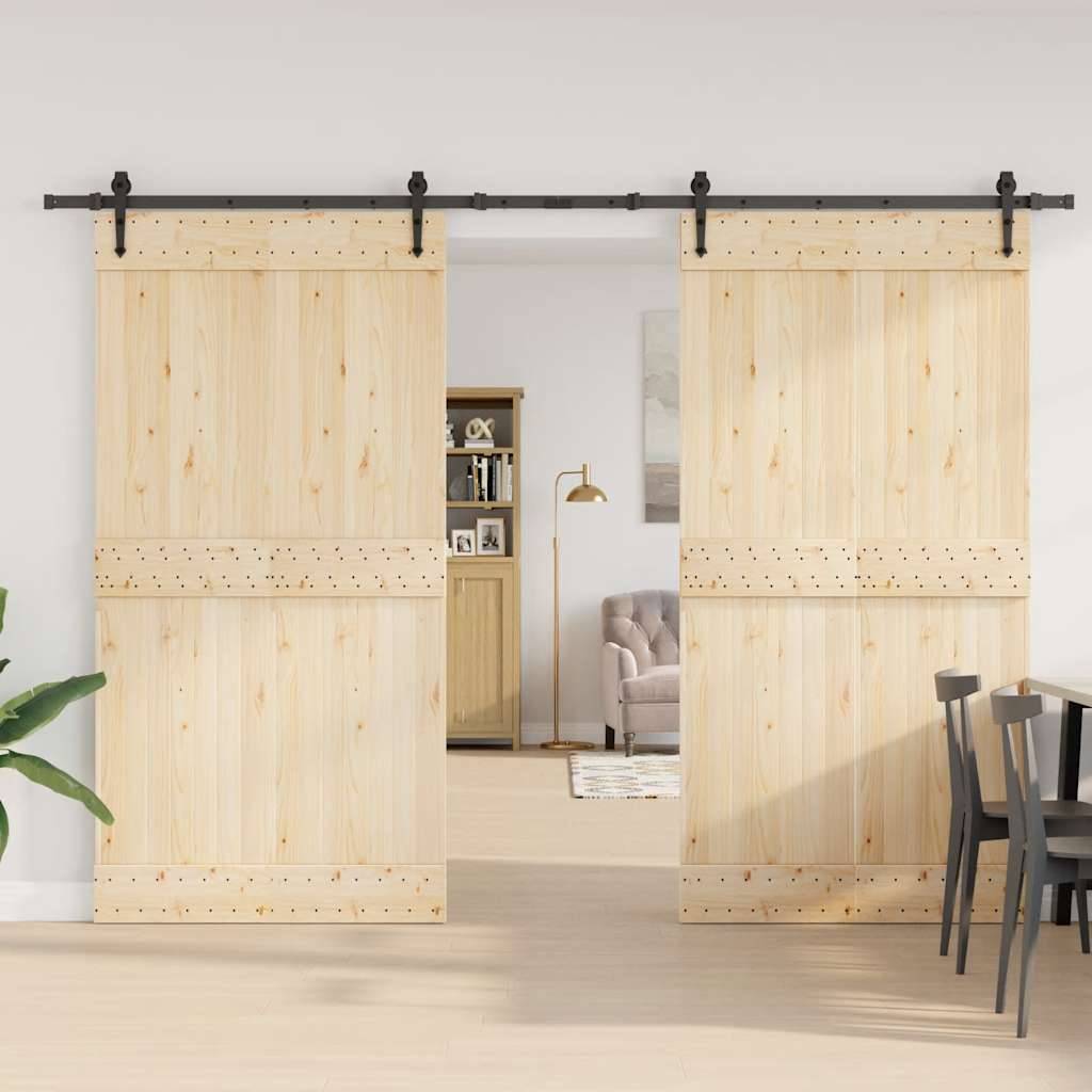 vidaXL Schiebetürbeschlag-Set 305 cm Stahl Schwarz
