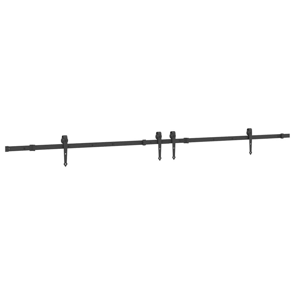 vidaXL Schiebetürbeschlag-Set 305 cm Stahl Schwarz