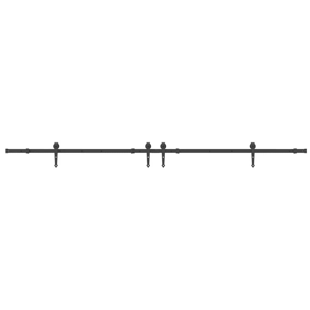 vidaXL Schiebetürbeschlag-Set 305 cm Stahl Schwarz