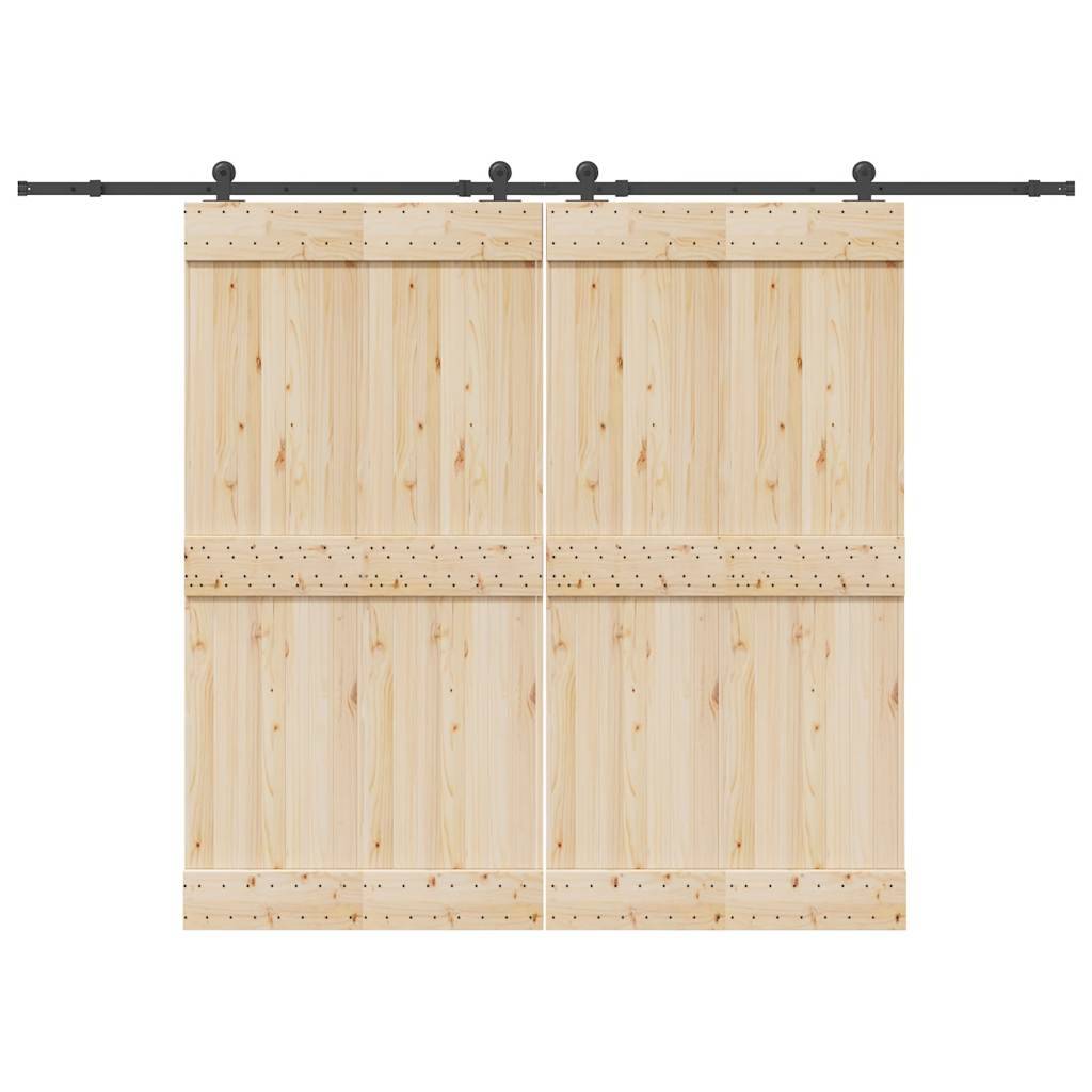 vidaXL Schiebetürbeschlag-Set 305 cm Stahl Schwarz