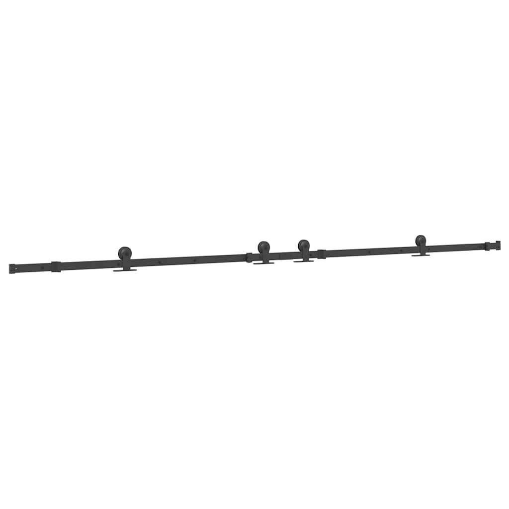 vidaXL Schiebetürbeschlag-Set 305 cm Stahl Schwarz
