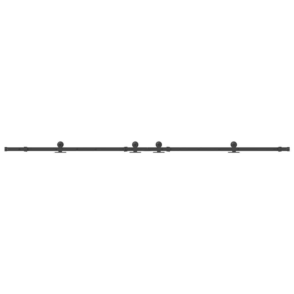 vidaXL Schiebetürbeschlag-Set 305 cm Stahl Schwarz