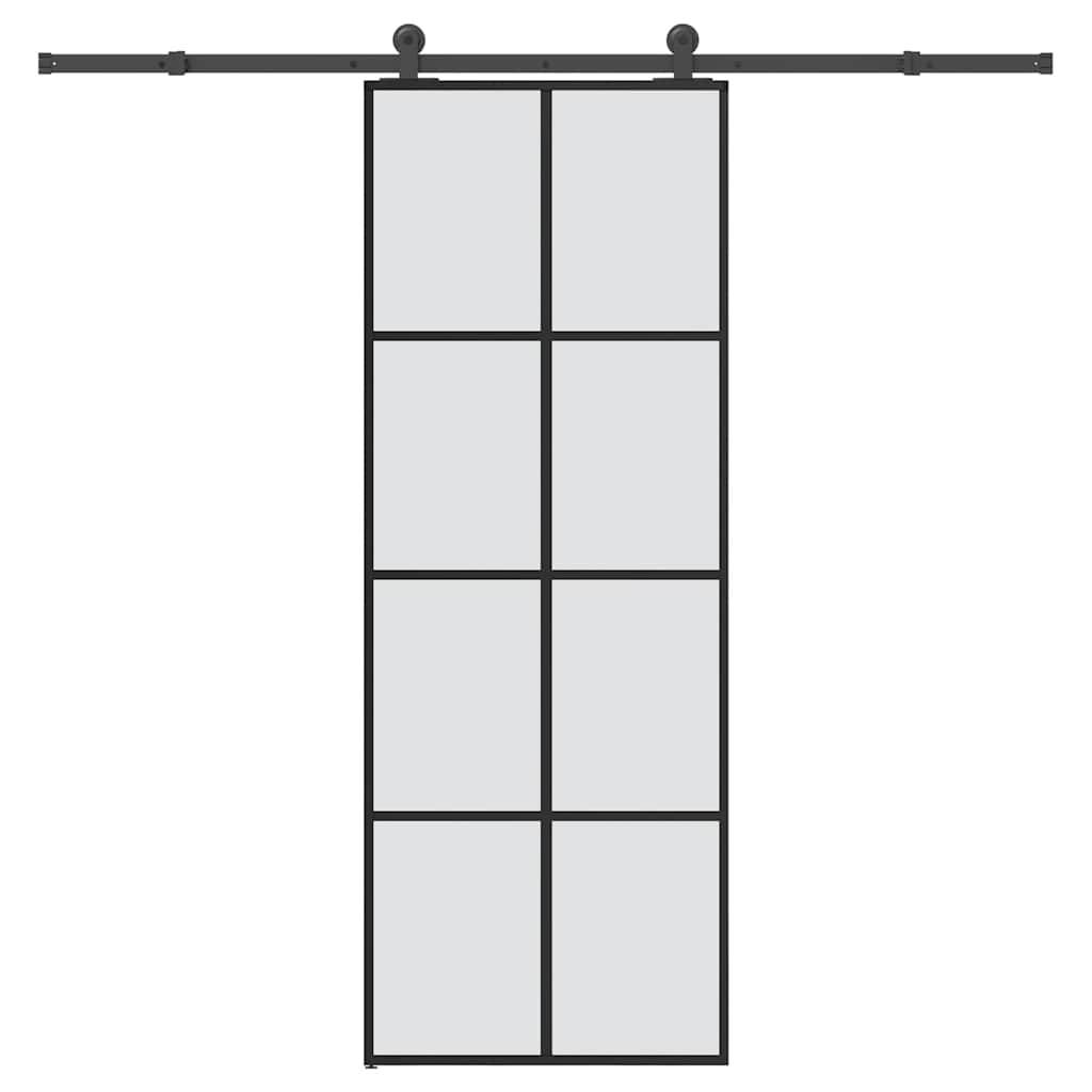 vidaXL Schiebetür mit Beschlag 76x205 cm ESG-Glas & Aluminium