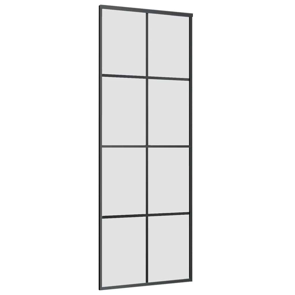 vidaXL Schiebetür mit Beschlag 76x205 cm ESG-Glas & Aluminium