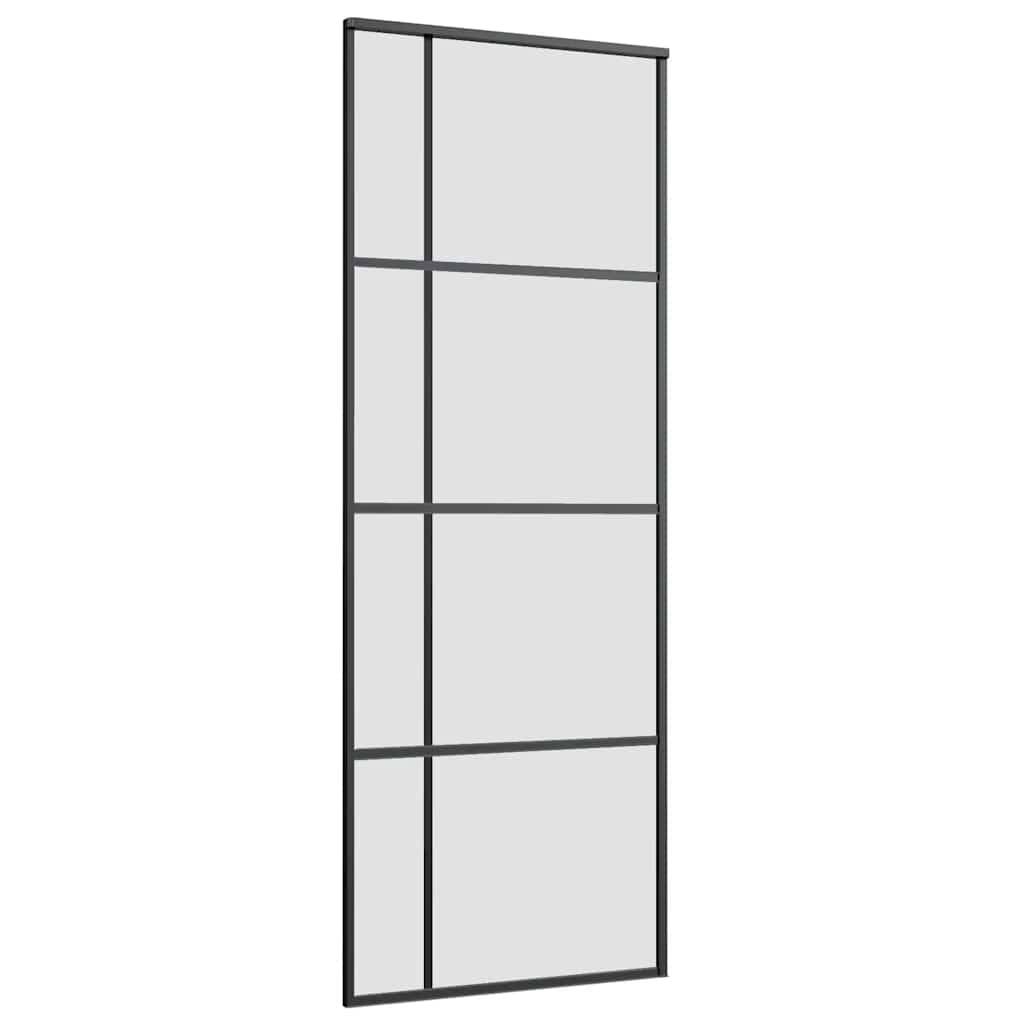 vidaXL Schiebetür mit Beschlag 76x205 cm ESG-Glas & Aluminium