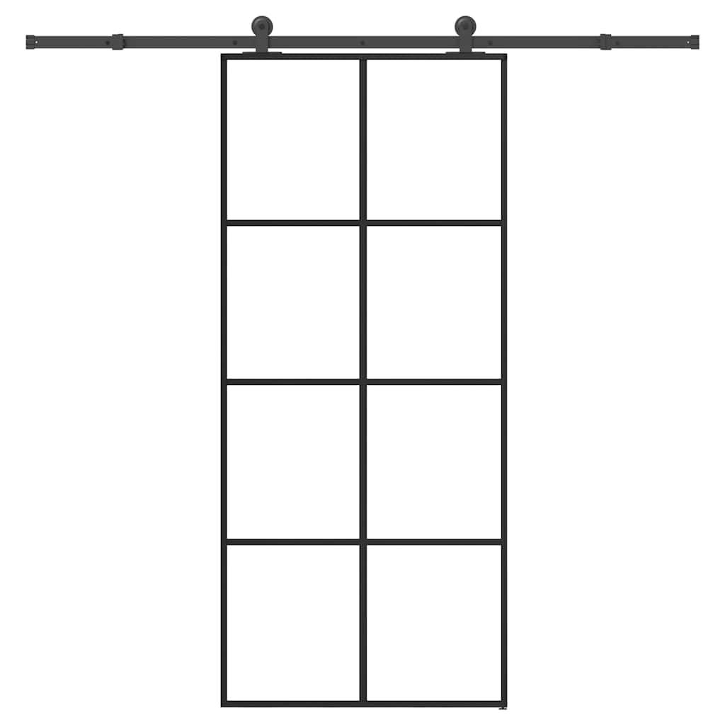 vidaXL Schiebetür mit Beschlag 90x205 cm ESG-Glas & Aluminium