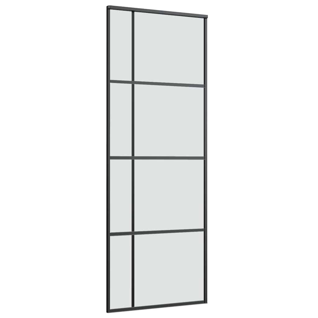 vidaXL Schiebetür mit Beschlag 76x205 cm ESG-Glas & Aluminium