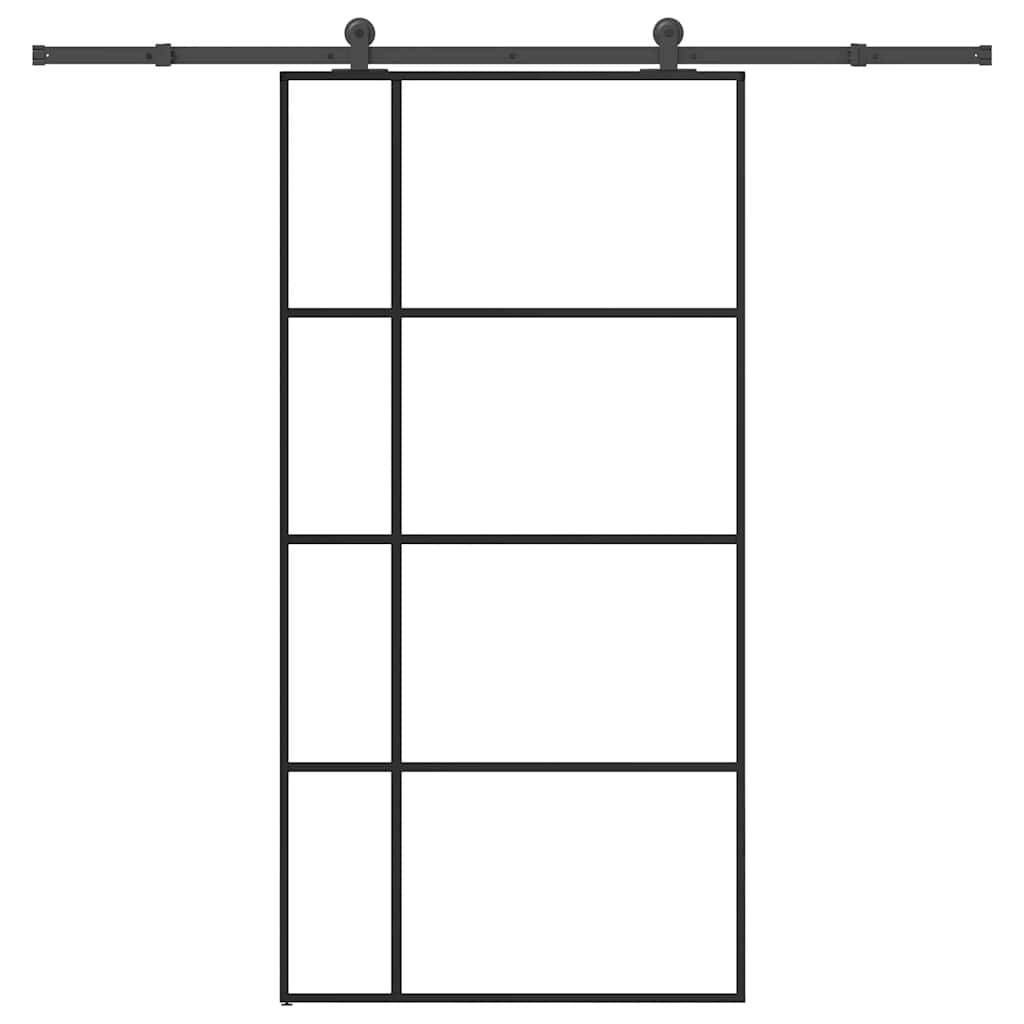 vidaXL Schiebetür mit Beschlag 102,5x205 cm ESG-Glas & Aluminium