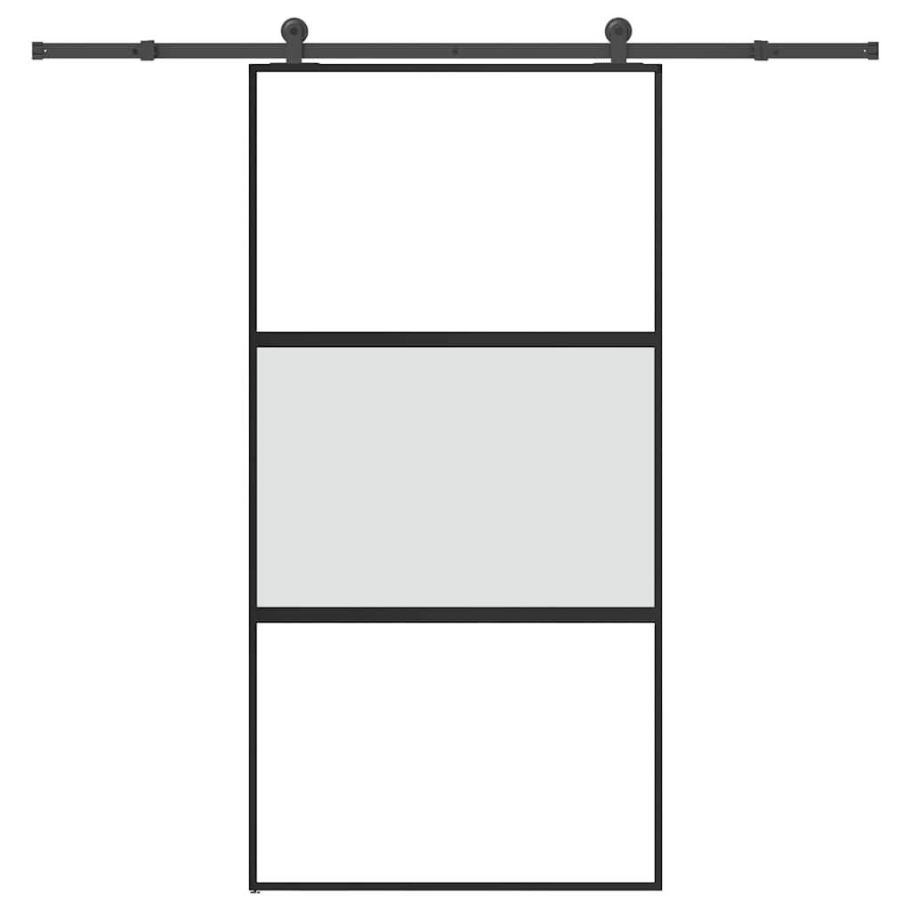 vidaXL Schiebetür mit Beschlag 102,5x205 cm Hartglas & Aluminium