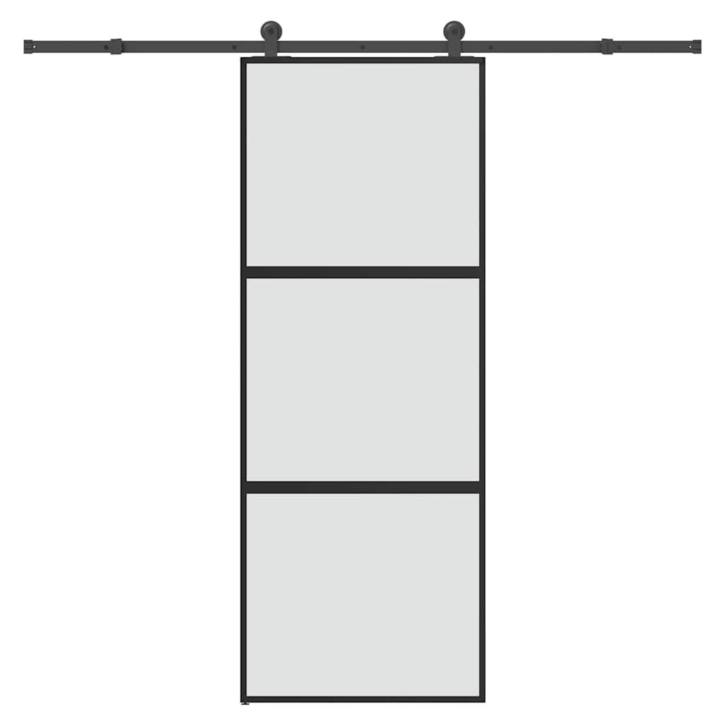 vidaXL Schiebetür mit Beschlag 76x205 cm Hartglas & Aluminium