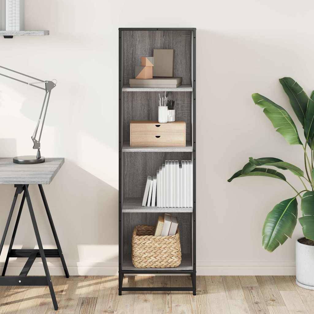 vidaXL Bücherregal Grau Sonoma 40x35x139 cm Holzwerkstoff