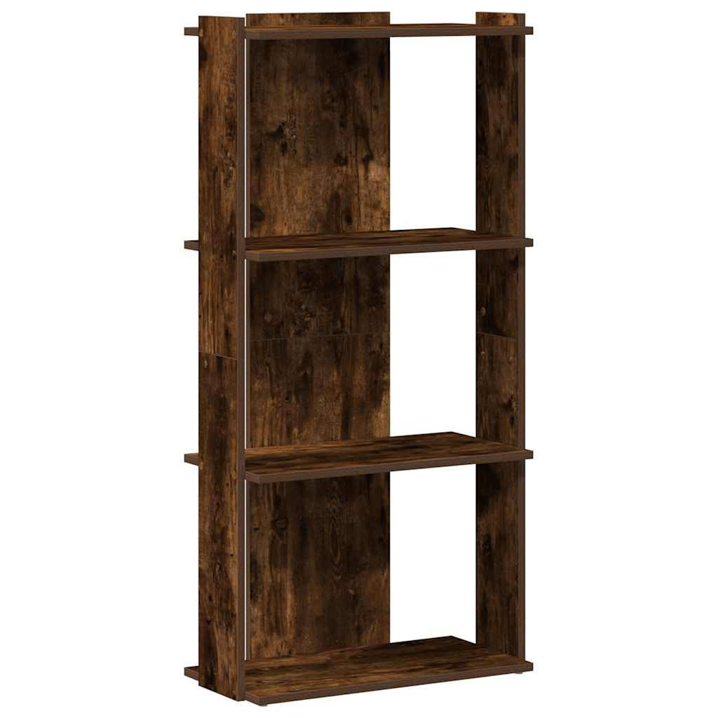 vidaXL Bücherregal 3 Böden Räuchereiche 60x30x120 cm Holzwerkstoff