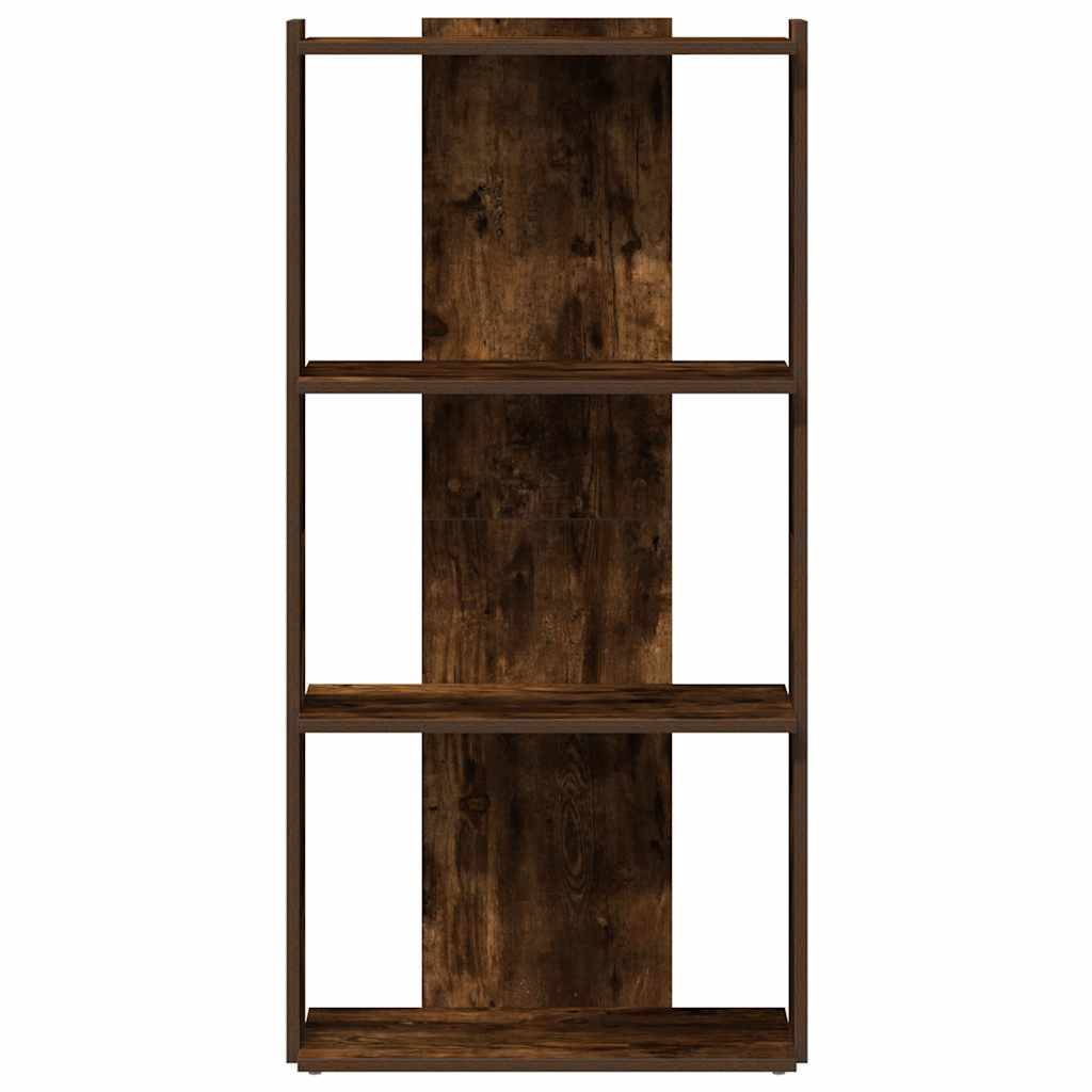 vidaXL Bücherregal 3 Böden Räuchereiche 60x30x120 cm Holzwerkstoff
