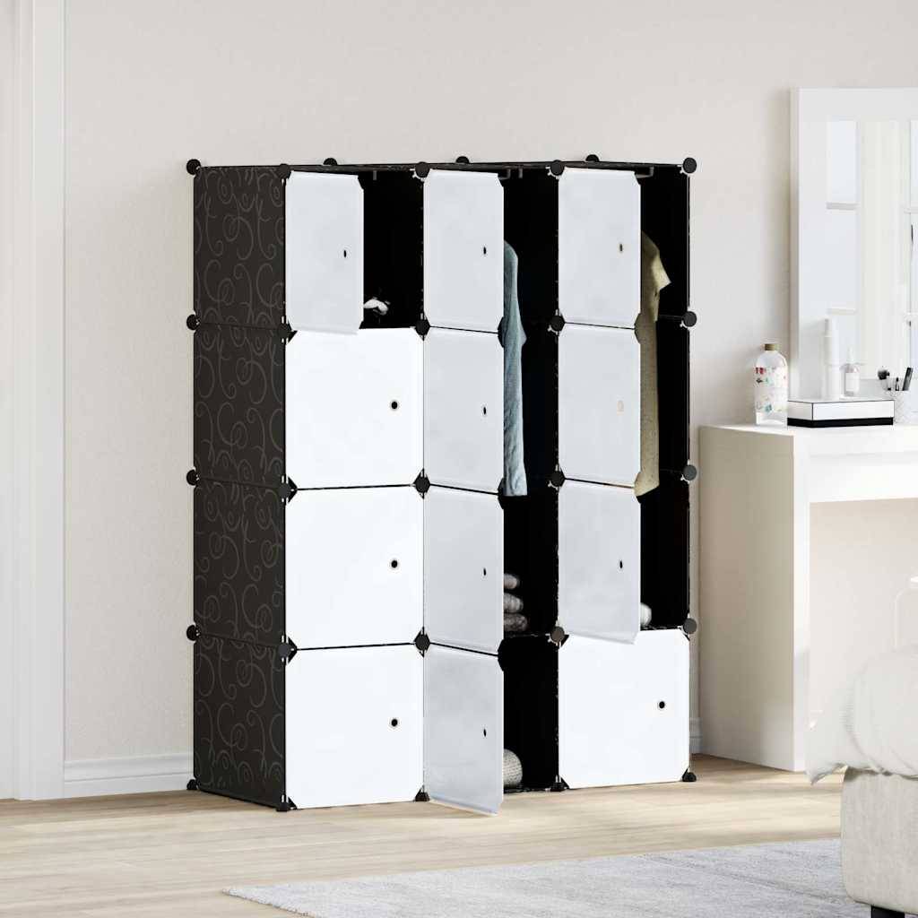 vidaXL Regalsystem mit 12 Würfeln und Aufhängestangen PP