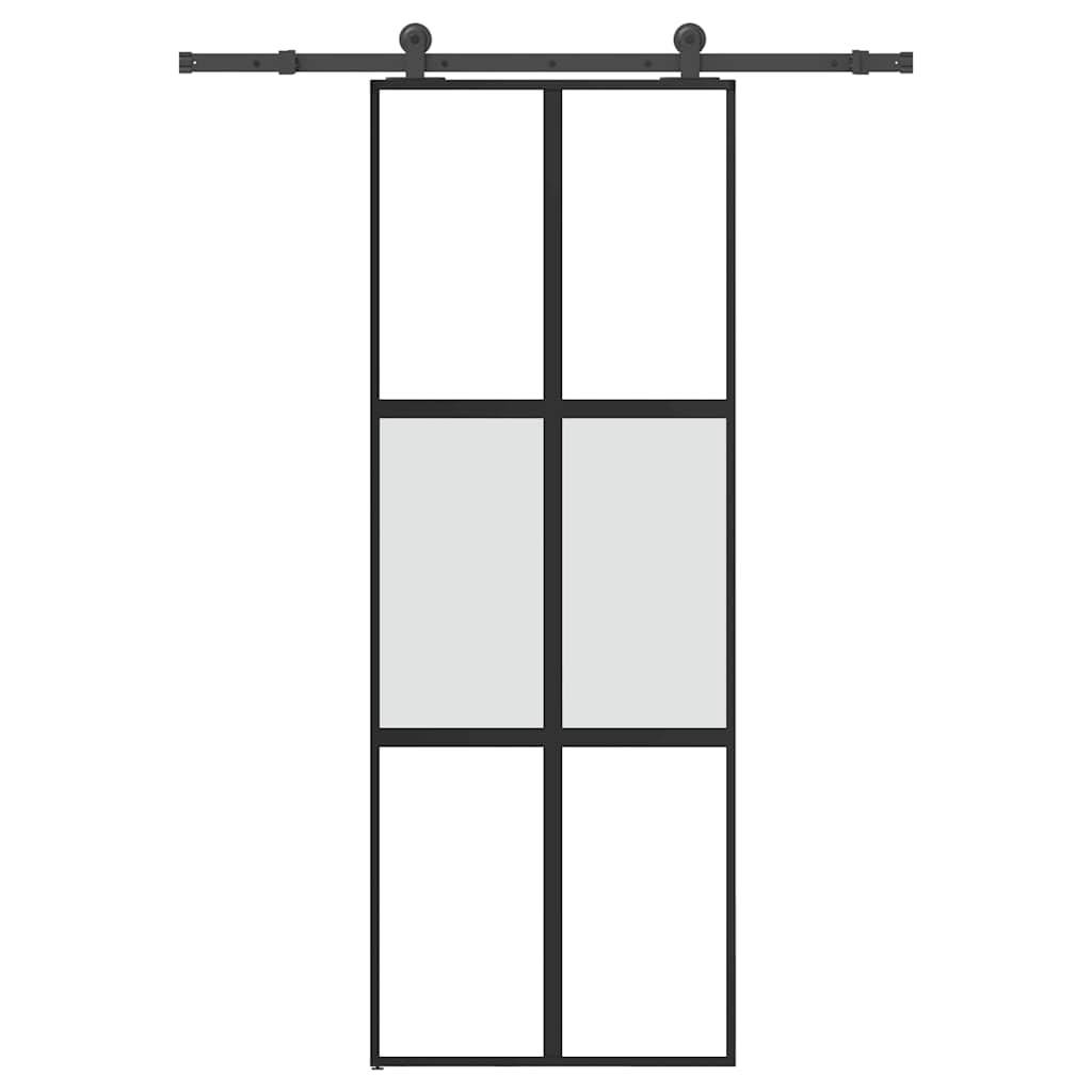 vidaXL Schiebetür mit Beschlag 76x205 cm Hartglas & Aluminium