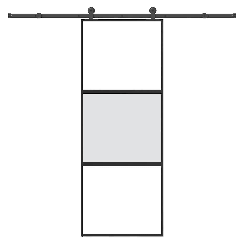 vidaXL Schiebetür mit Beschlag 76x205 cm Hartglas & Aluminium