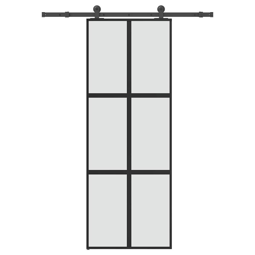vidaXL Schiebetür mit Beschlag 76x205 cm Hartglas & Aluminium