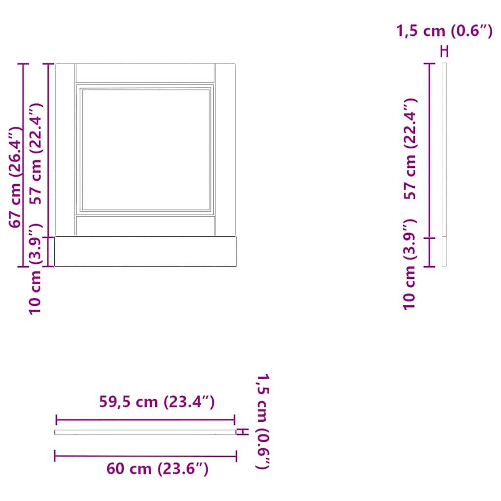 vidaXL Geschirrspülerblende Porto Räuchereiche 60x1,5x67 cm
