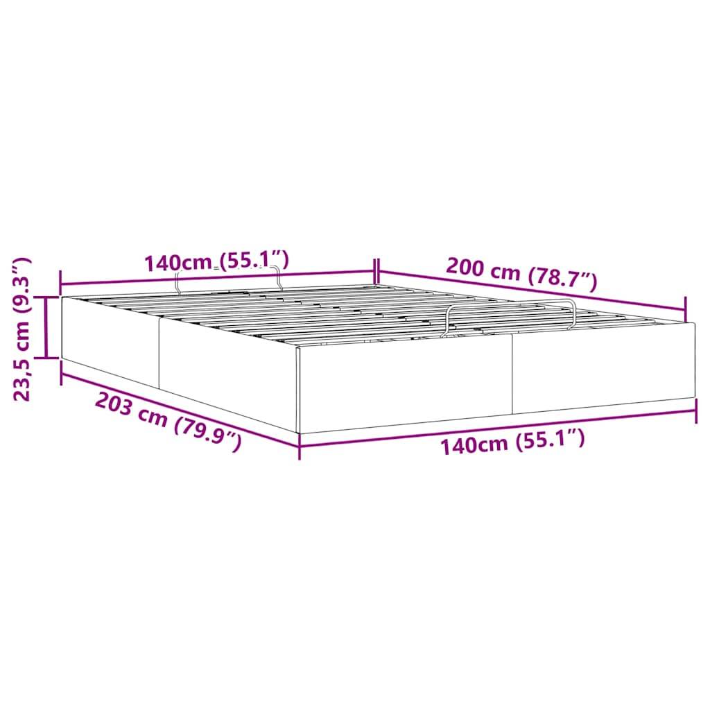vidaXL Ottoman-Bett ohne Matratze Schwarz 140x200 cm Kunstleder