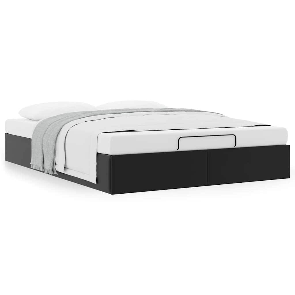 vidaXL Ottoman-Bett ohne Matratze Schwarz 140x200 cm Kunstleder