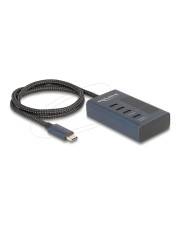 Delock USB 10 Gbps Hub mit 4 Type-C Ports davon 3 x Datenport+ 1 Daten und PD 20