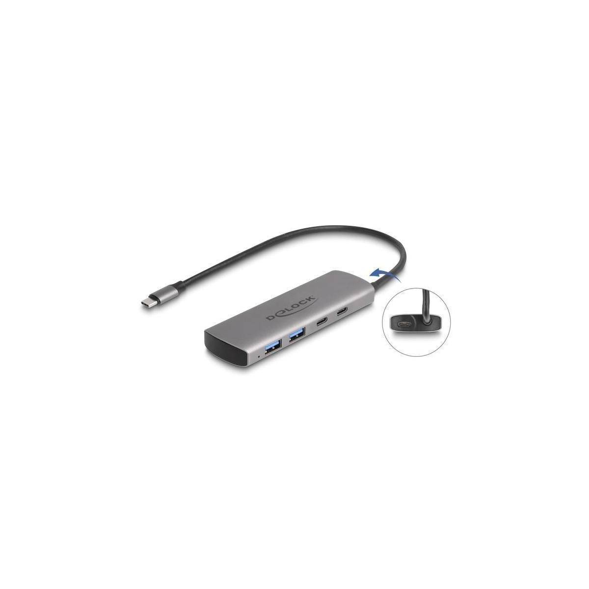 64299 - USB 10 Gbps 2 Port USB Typ-A 2 Port USB Type-C Hub mit USB Type-C Anschl