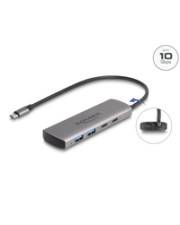 Delock USB 10 Gbps 2 Port Typ-A+ 2 Type-C Hub mit Anschluss und