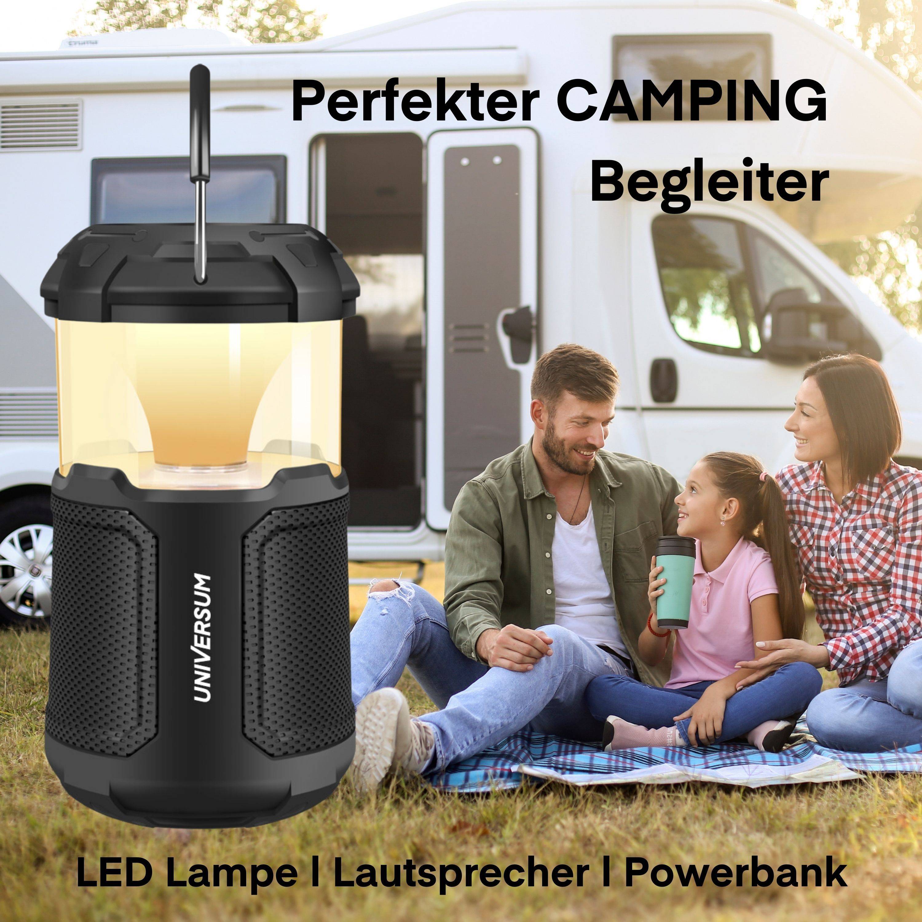 UNIVERSUM BT 300, Outdoor Bluetooth Lautsprecher mit Lampe, Powerbank USB, 20W