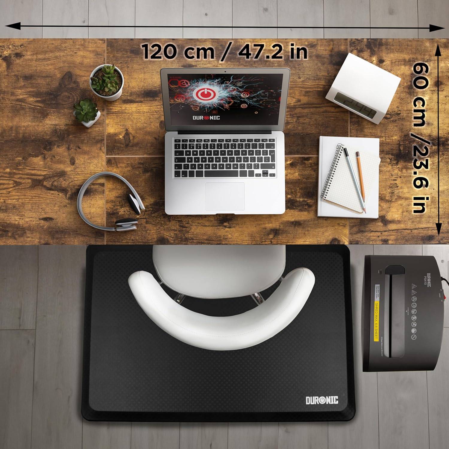 Duronic CD120 BO Höhenverstellbarer Schreibtisch 120 x 60 cm, Computertisch für Büro, Gaming