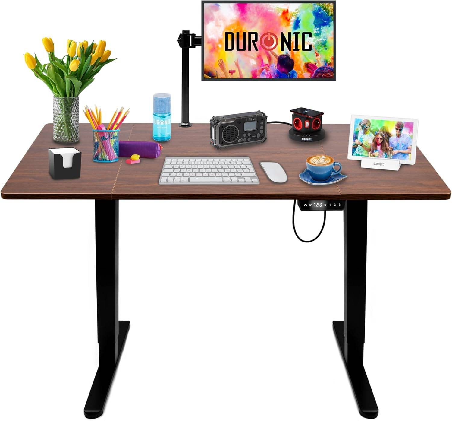 Duronic CD120 BT Höhenverstellbarer Schreibtisch 120 x 60 cm, Computertisch für Büro, Gaming