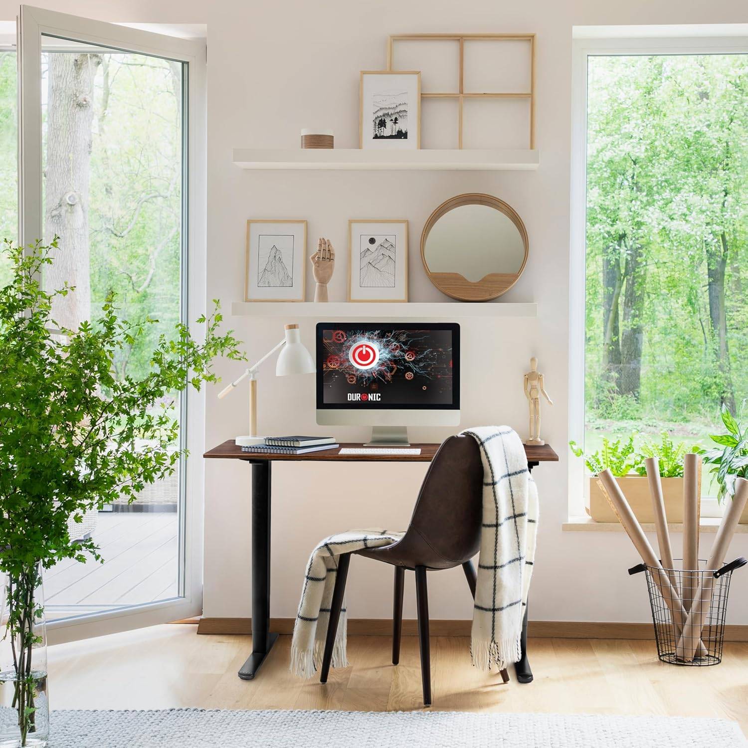 Duronic CD120 BT Höhenverstellbarer Schreibtisch 120 x 60 cm, Computertisch für Büro, Gaming