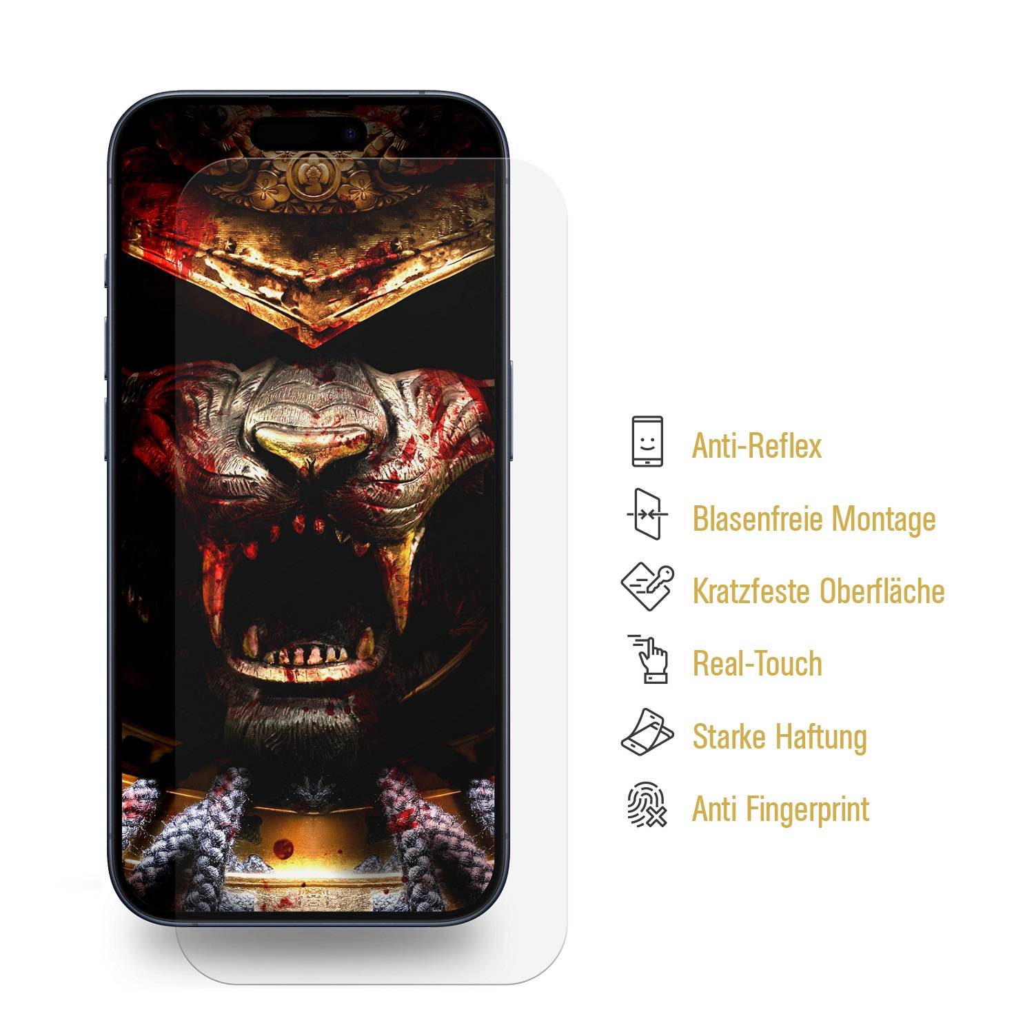 6x 9H Nano-Glass für iPhone 16 Pro Anti-Reflex Matt Displayschutz Schutzglas Panzerglas Panzerfolie Schutzfolie Screen-Protector ANTI-SHOK