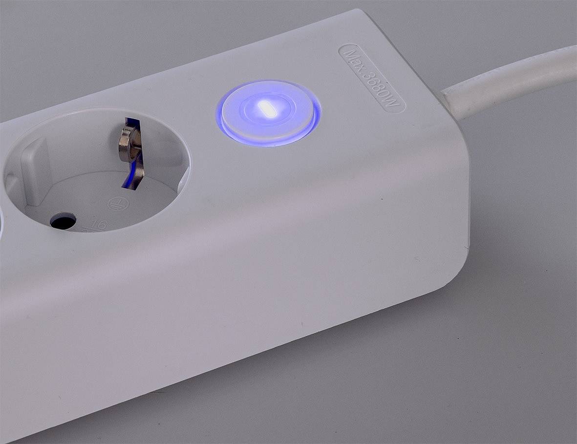 Steckdosenleiste mit USB-A & USB-C 8718105 Farbe weiß Ausführung Steckdosenleiste Zuleitung H05VV-F Länge 1,5 m Steckdos