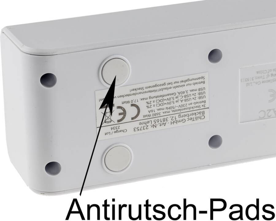 Steckdosenleiste mit USB-A & USB-C 23754 Farbe weiß Ausführung Steckdosenleiste Zuleitung H05VV-F Länge 1,5 m Steckdose