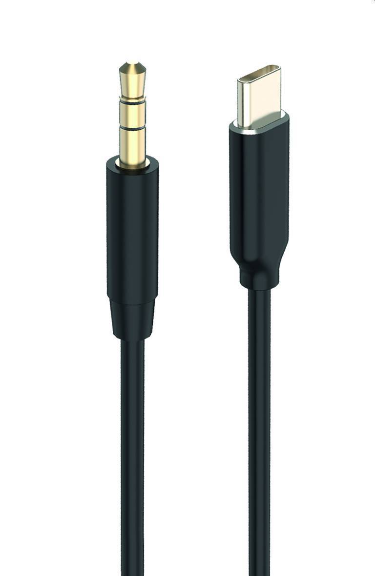 2GO Audiokabel AUX/MP3 für USB Type-C - Stereo 100cm schwarz Multimedia-Technik Kabel