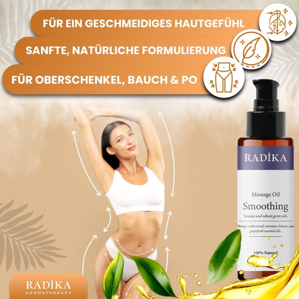 Massageöl, Glättendes Massage-Öl, 100% Rein, BIO, natürlich, 100 ml