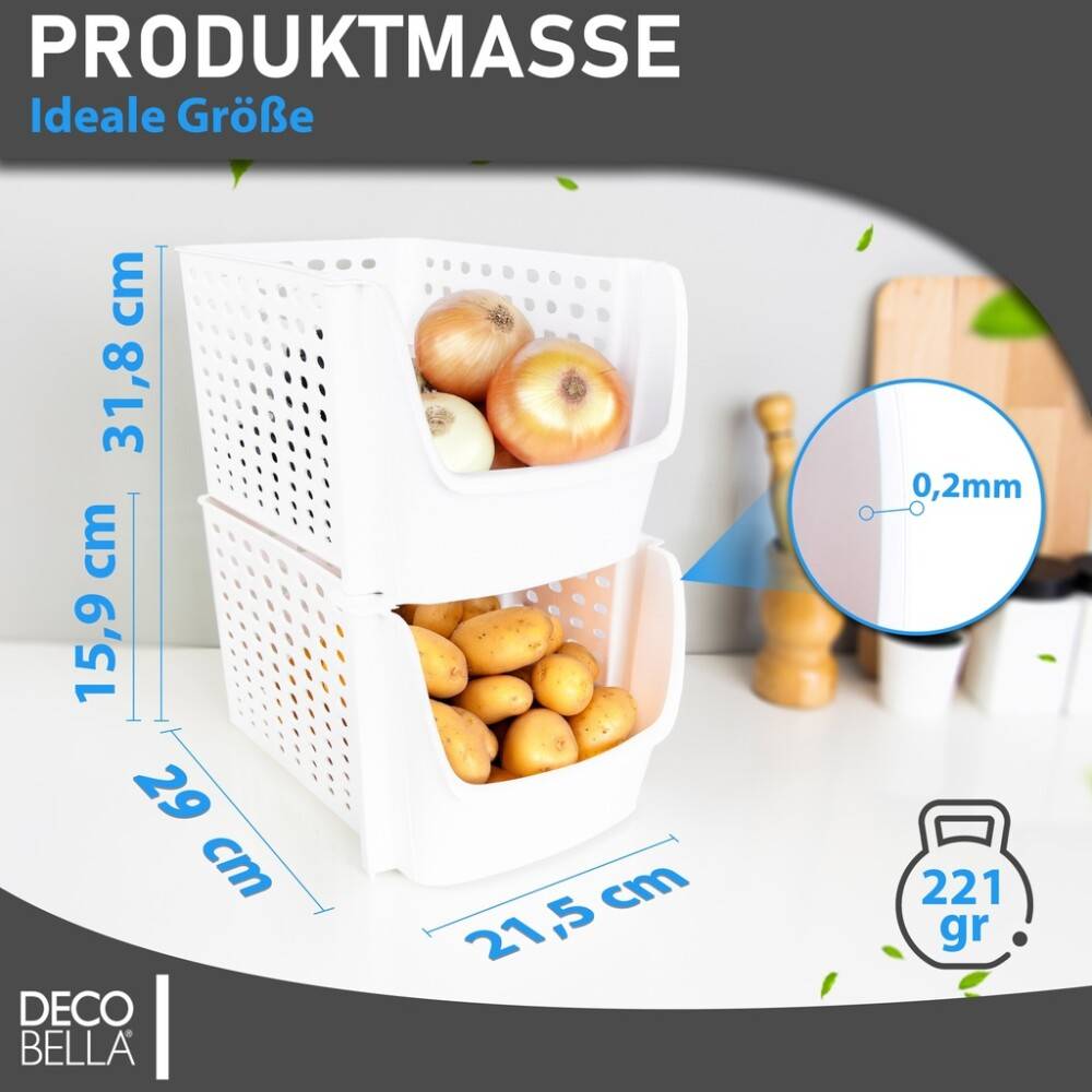 Storage Organizer, 29×21,5×15,9 cm, Plastik, Weiß