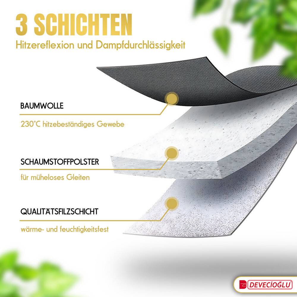 Bügelbrett 46x127 cm, höhenverstellbar, rutschfest, für Dampfbügelstation, Ironing Board